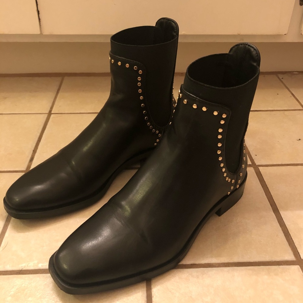 Zara gold studded Chelsea boots
